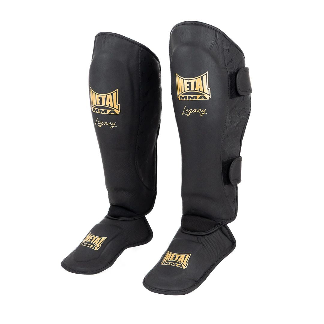 Protège Tibias-Pieds MMA LEGACY - Metal Boxe - Noir/Or