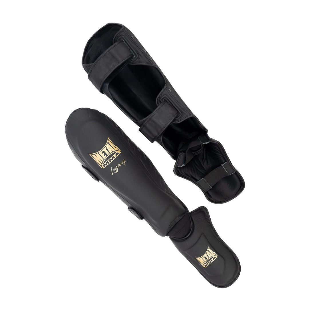 Protège Tibias-Pieds MMA LEGACY - Metal Boxe - Noir/Or