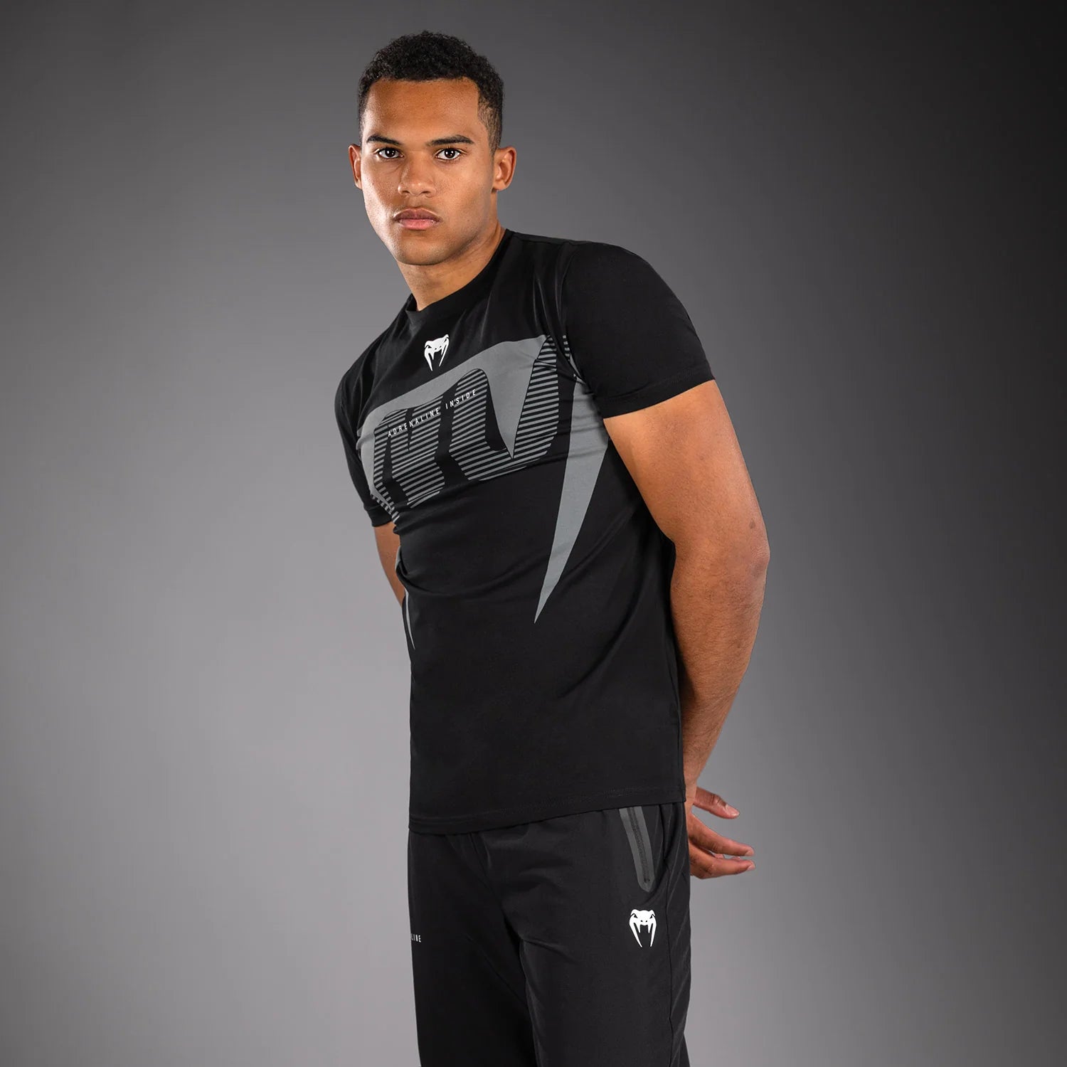 T-shirt Venum Adrenaline – Noir/Argent/Gris