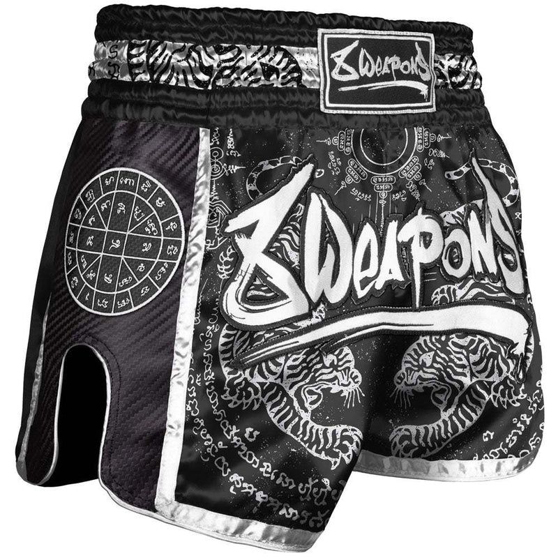 Short de Muay Thaï Sak Yant Tigers carbon - 8 WEAPONS - Noir