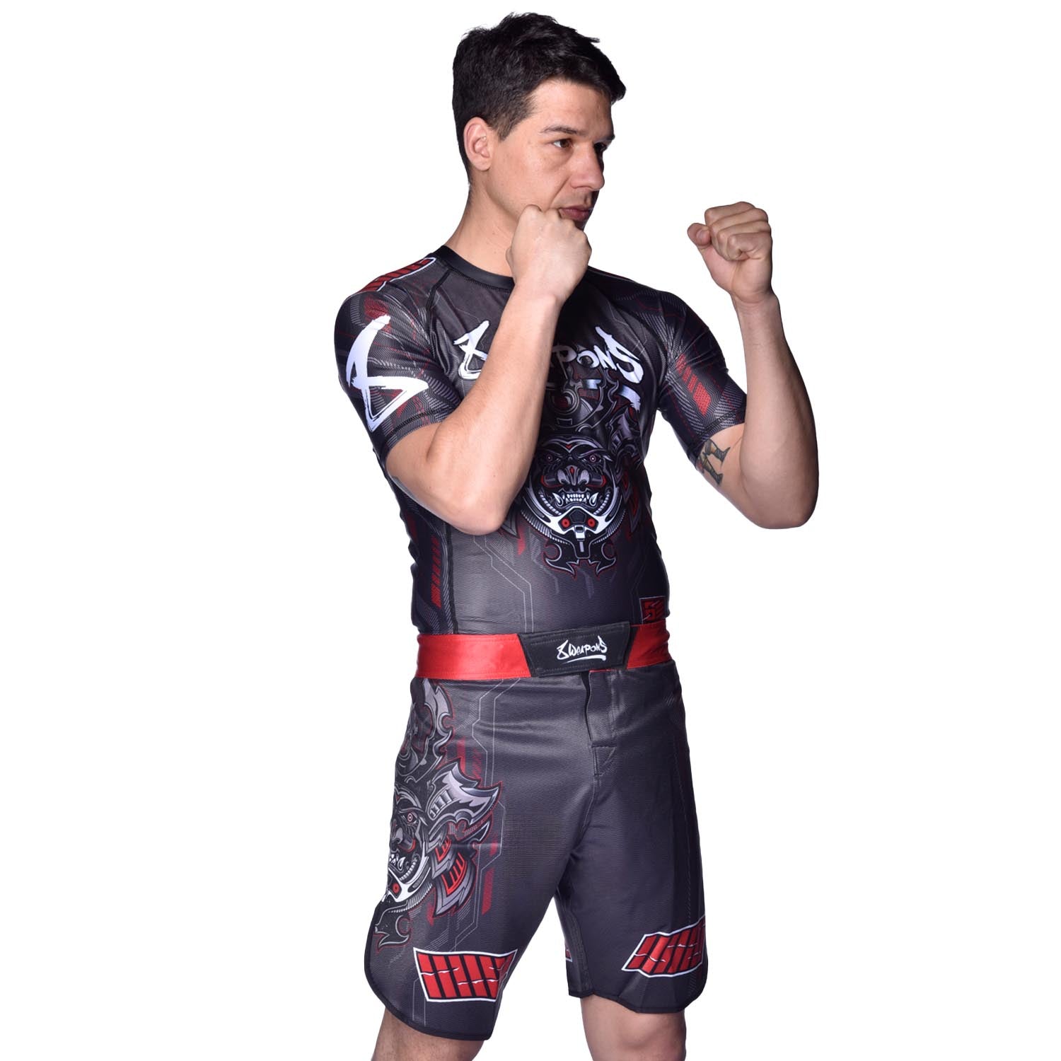 Fightshort - 8 WEAPONS - Samurai 2.0 - Noir/Rouge