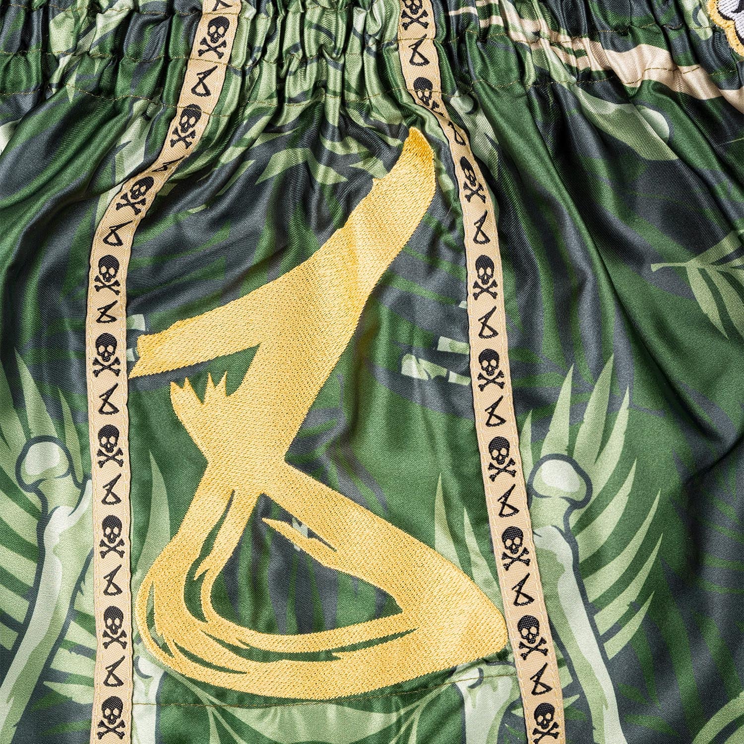 Short de Muay Thai - 8 WEAPONS - Bone Island - Olive/Or