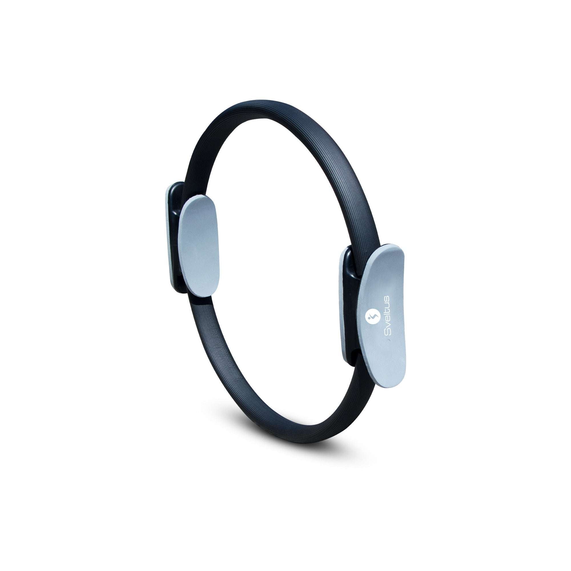 Anneau pilates gris Sveltus avec poignées ergonomiques pour renforcement musculaire et gainage