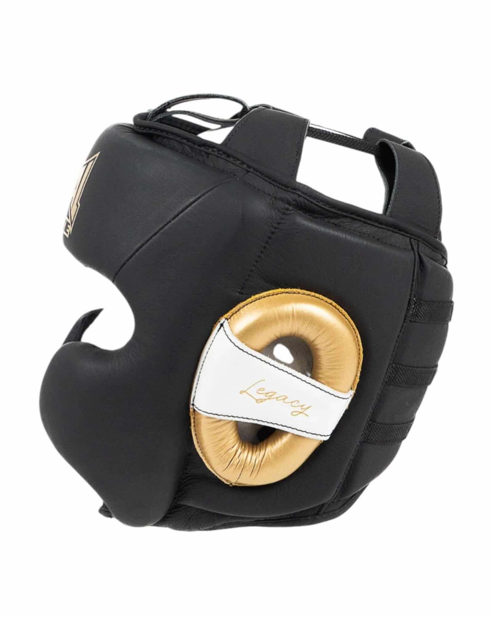 Vue de profil du casque Metal Boxe Legacy, montrant les pommettes larges pour une protection optimale.