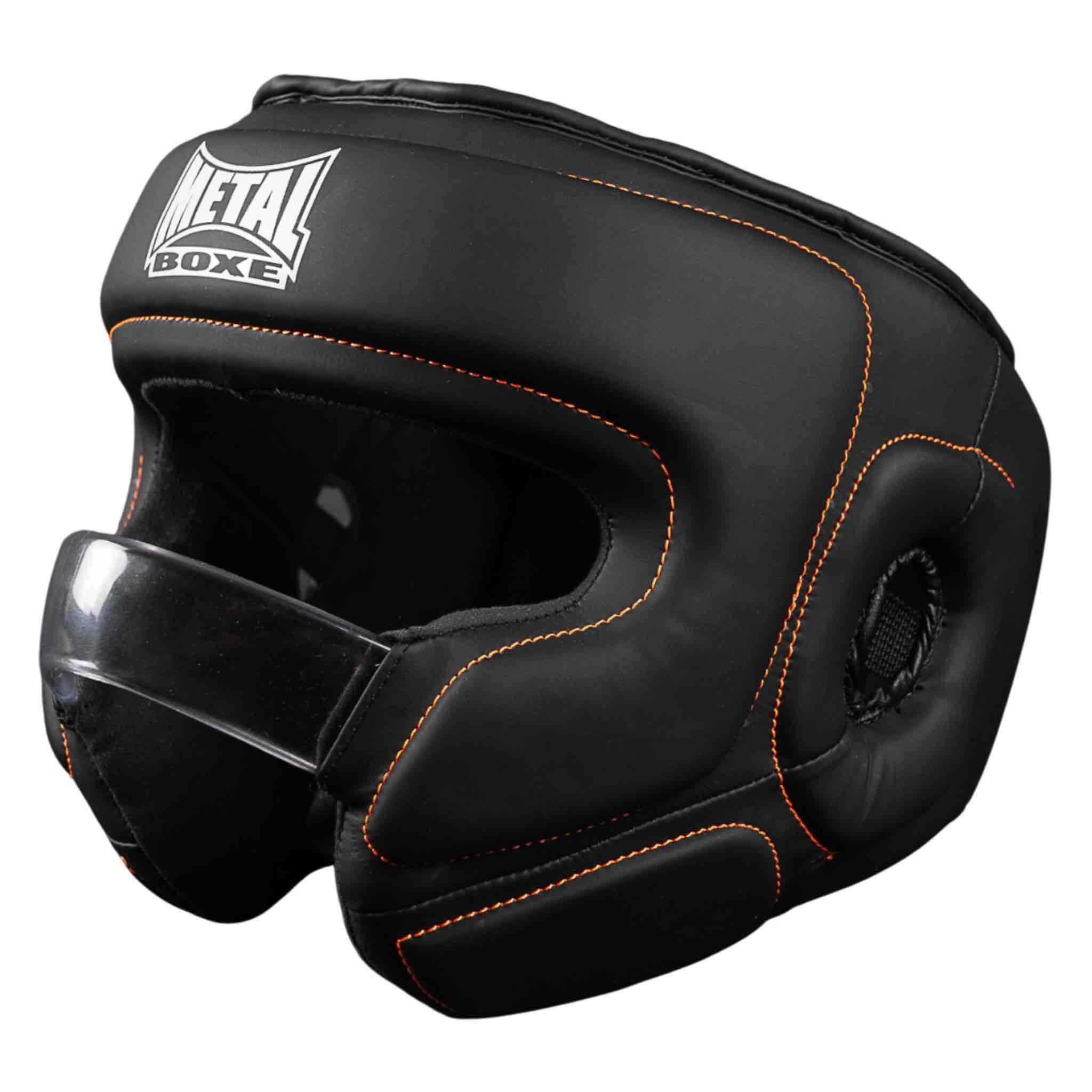 Casque à barre polycarbonate Metal Boxe avec protection faciale totale et vision claire