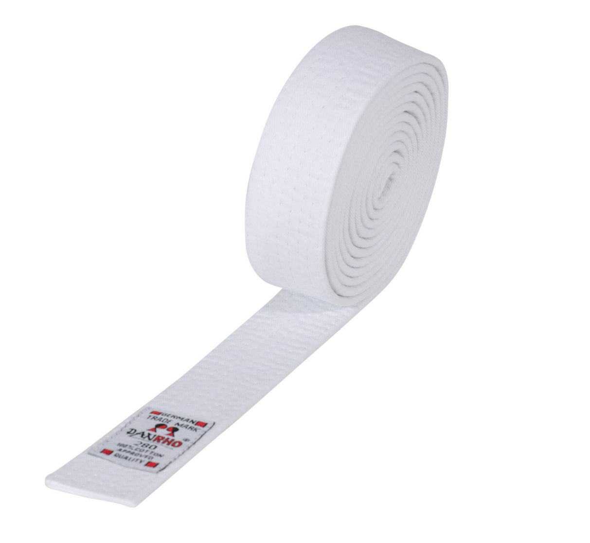 Ceinture arts martiaux Danrho blanc débutant maintien kimono confortable durable