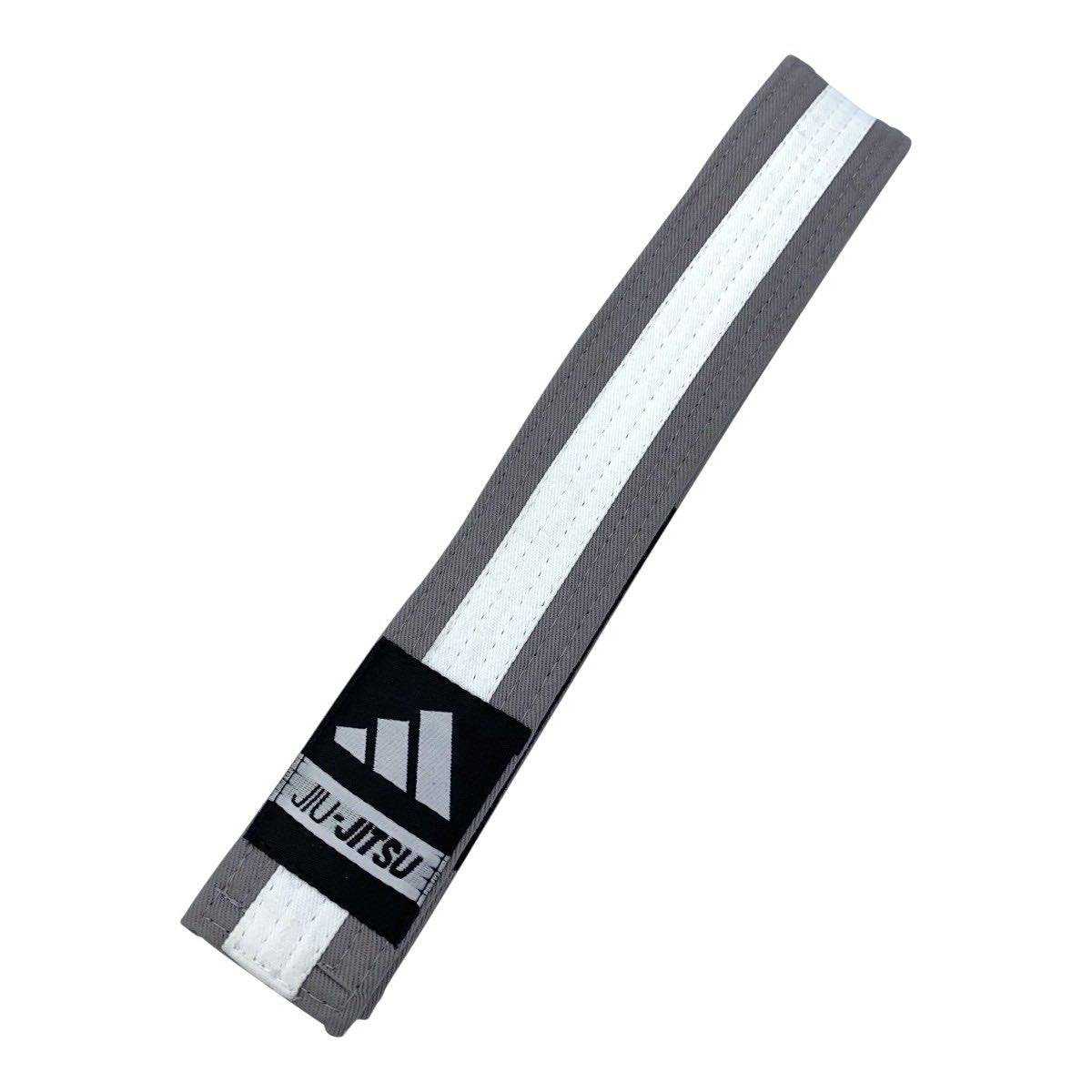Ceinture de JJB Jiu Jitsu Brésilien Adidas Enfant Bicolore gris blanc