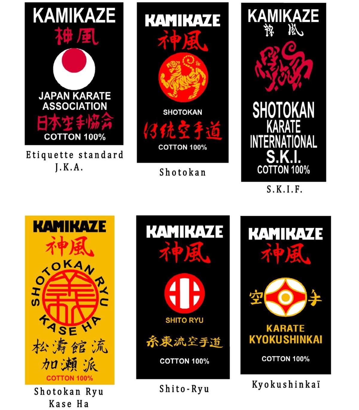 Ceinture noire Karate Kamikaze étiquette Shito Ryu