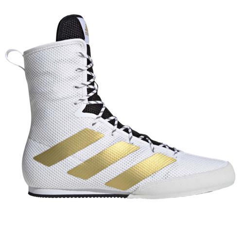 Chaussures de Boxe Anglaise Adidas Box Hog III - Blanc/Or 46 2/3 - Boutique des Arts Martiaux et Sports de Combat