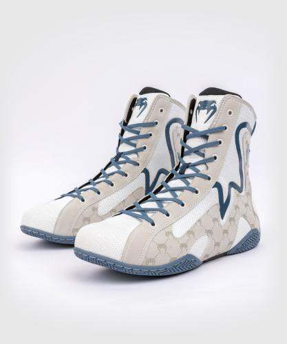Chaussures de boxe Venum Elite Monogram - Blanc/Bleu