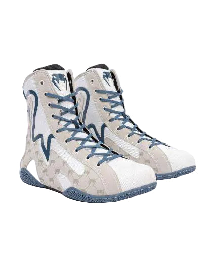 Chaussures de boxe Venum Elite Monogram - Blanc/Bleu