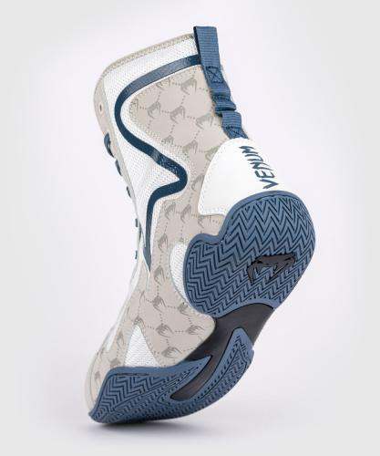 Chaussures de boxe Venum Elite Monogram - Blanc/Bleu