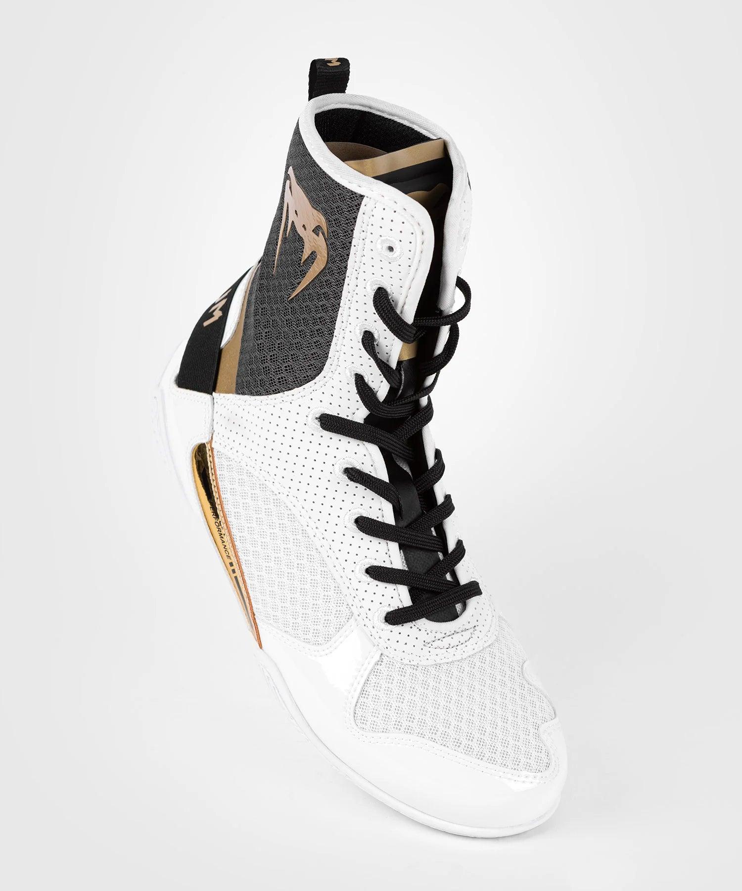 Chaussures de Boxe Anglaise Venum Elite - Blanc/Noir/Or