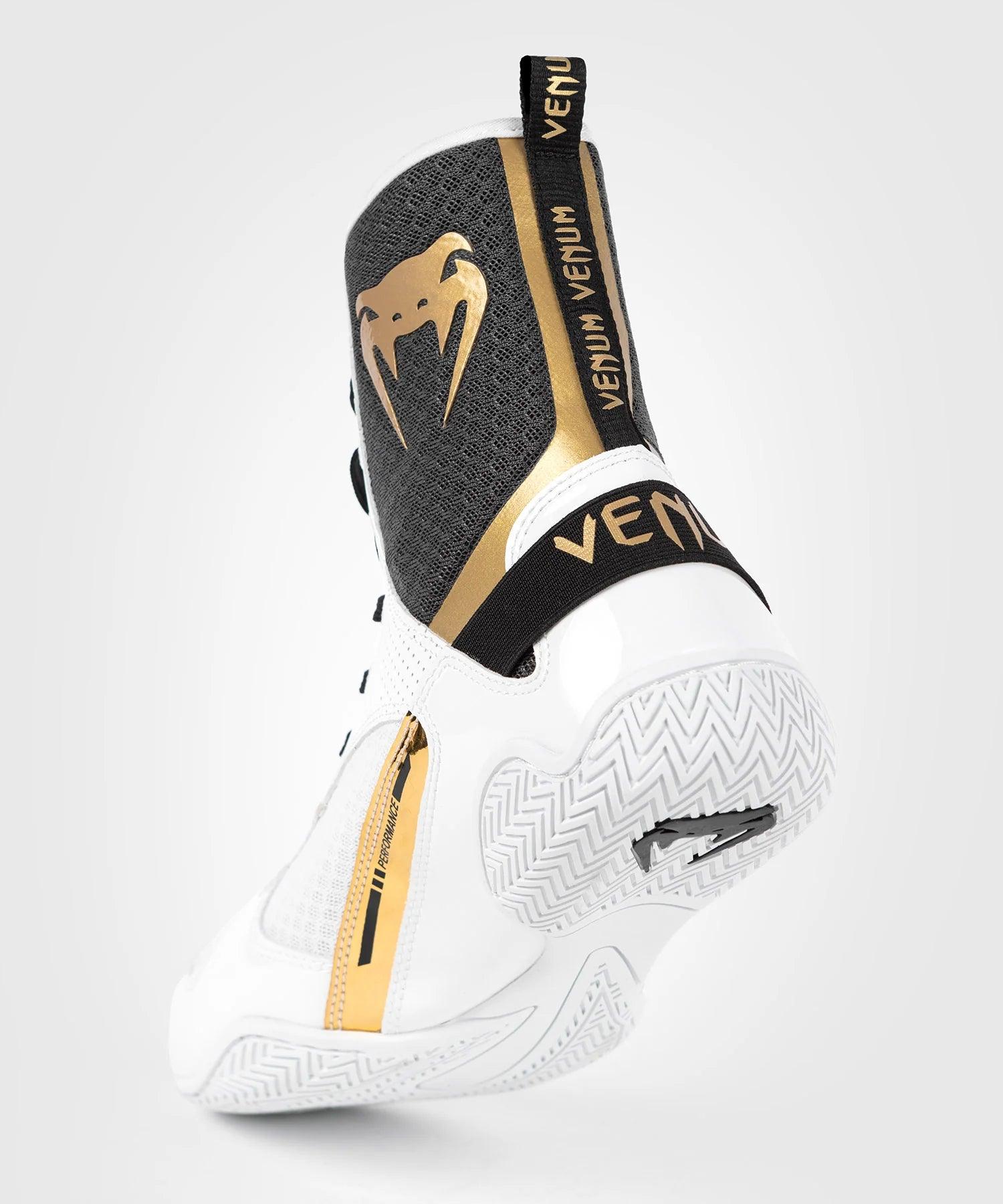 Chaussures de Boxe Anglaise Venum Elite - Blanc/Noir/Or