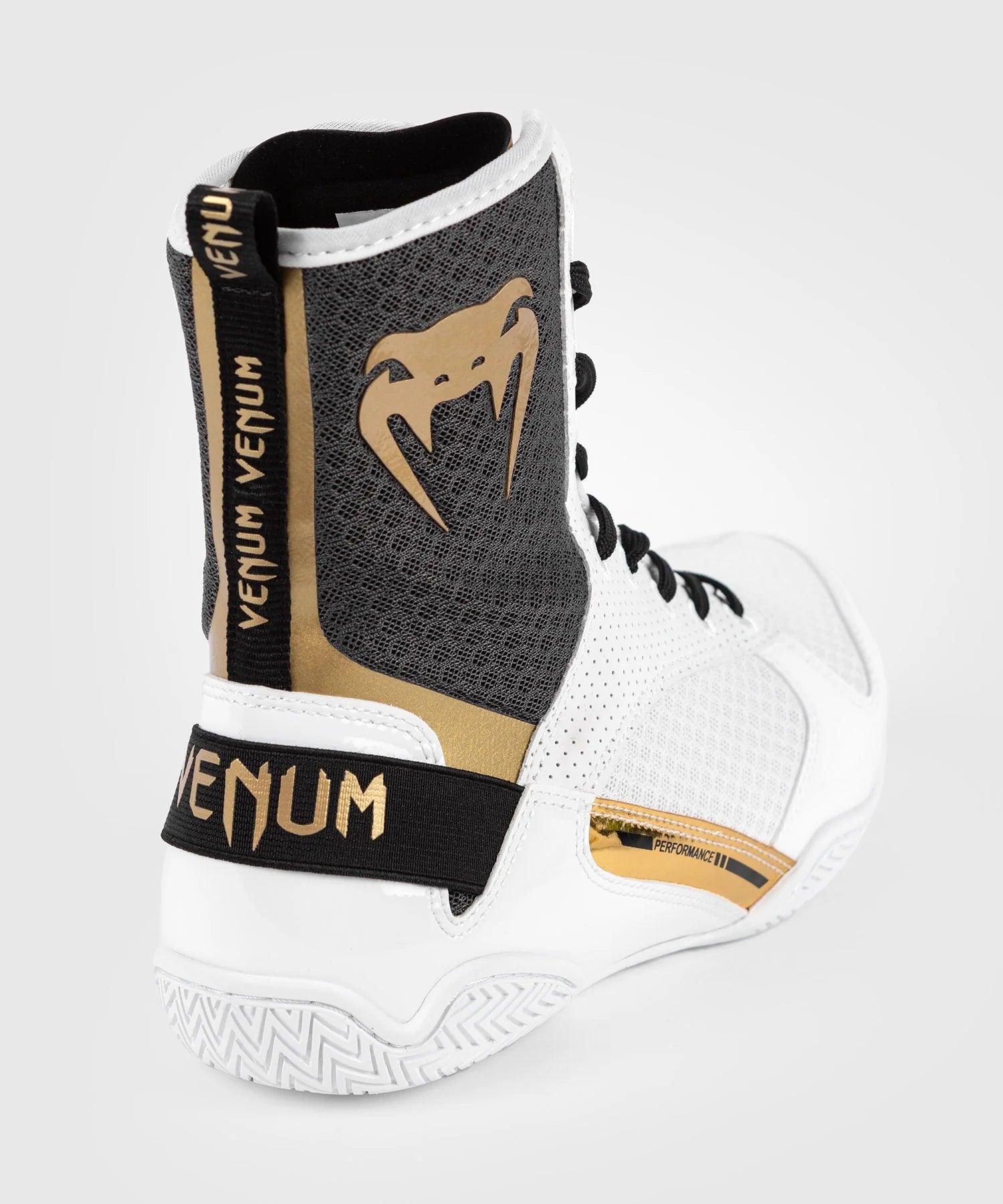 Chaussures de Boxe Anglaise Venum Elite - Blanc/Noir/Or