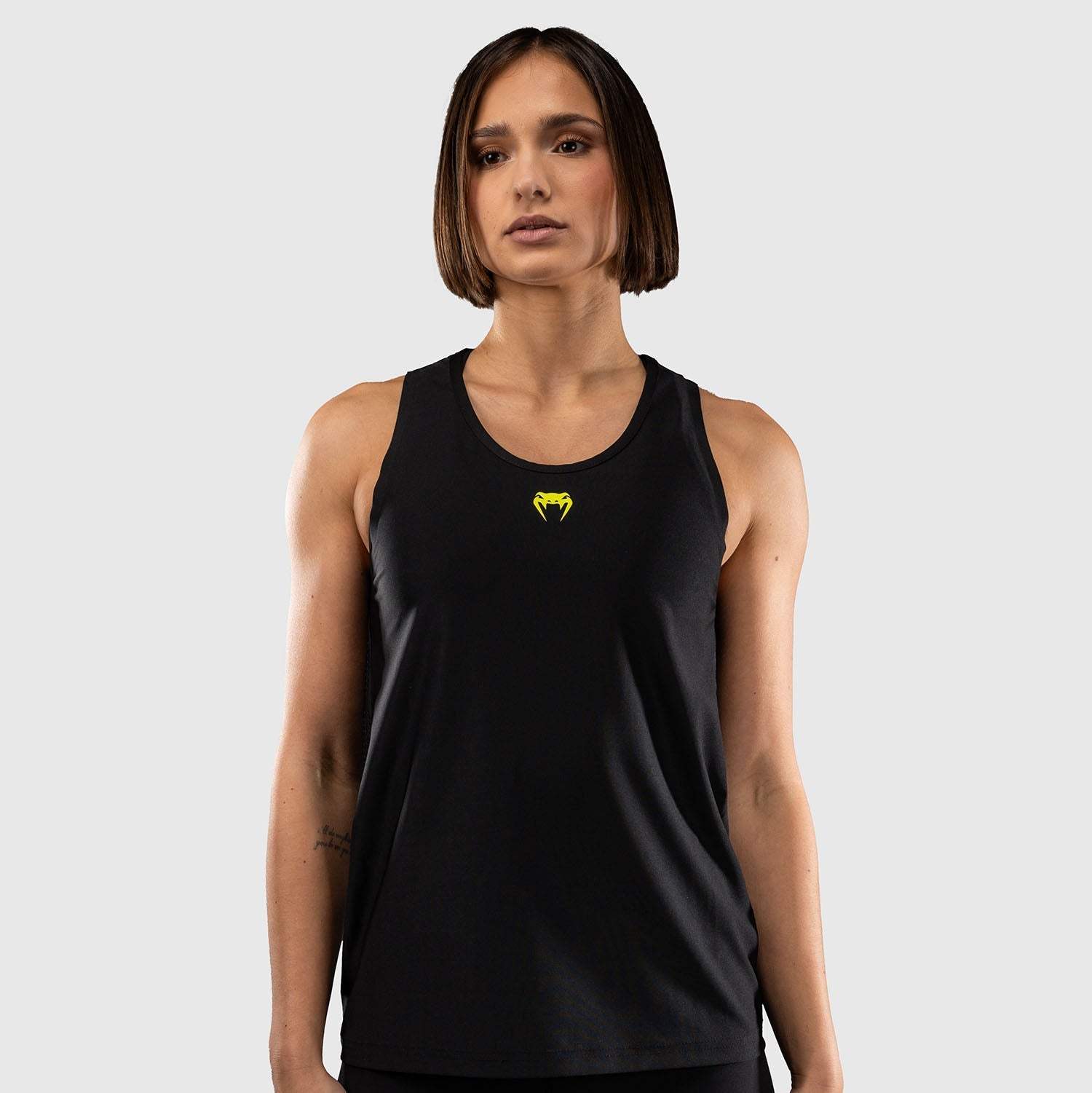 Débardeur femme Dry Tech Venum Lazer noir jaune respirant slim fitness
