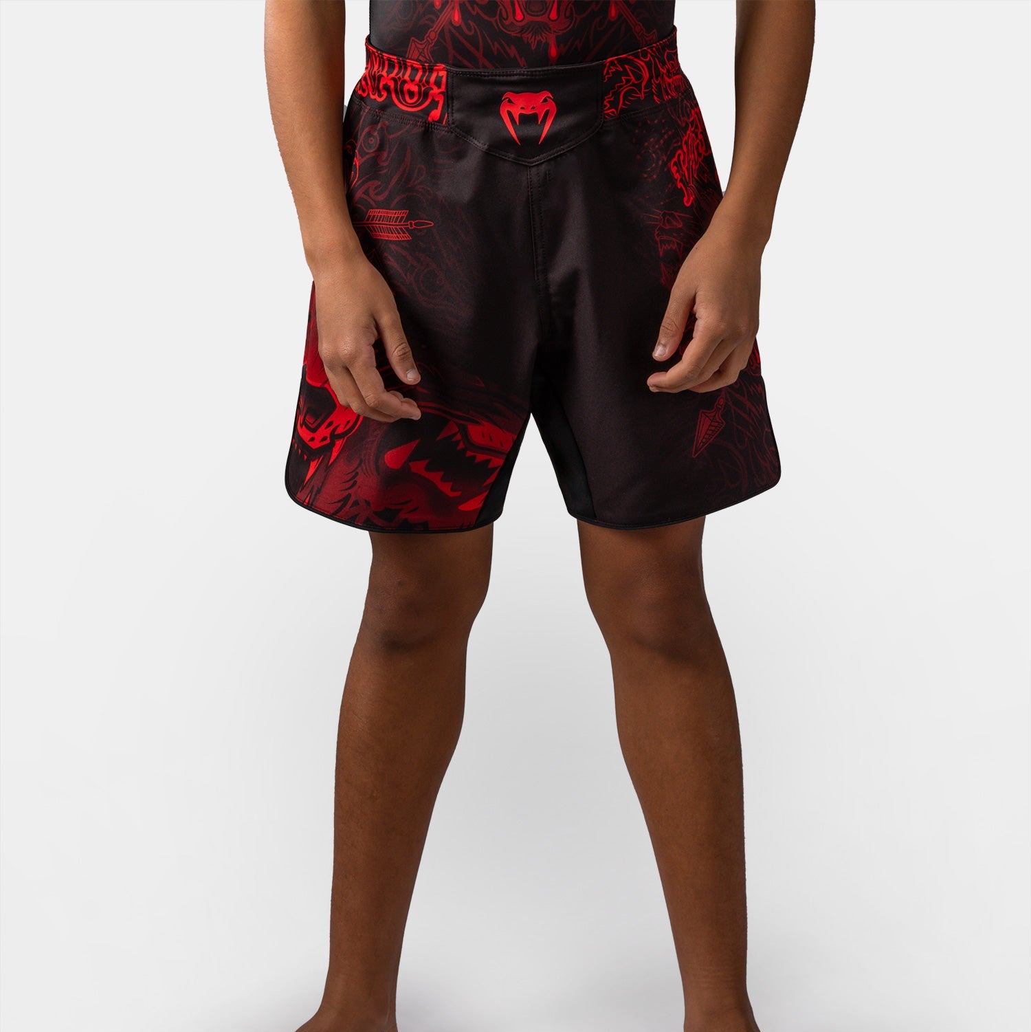Fightshort enfant Venum Wolf Atak - Noir/Rouge