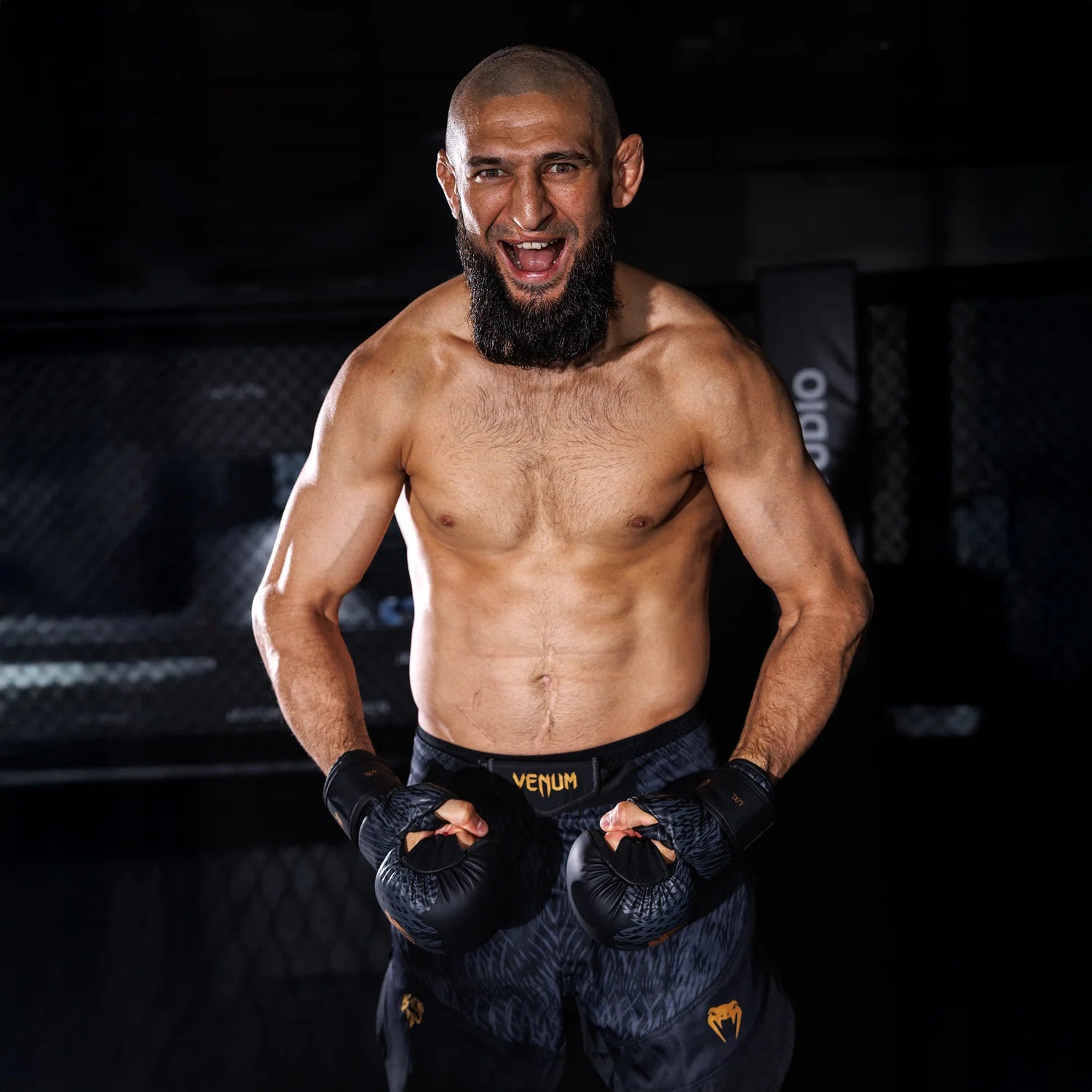 Fightshorts Wild Borz – Venum x Chimaev Noir/Gris