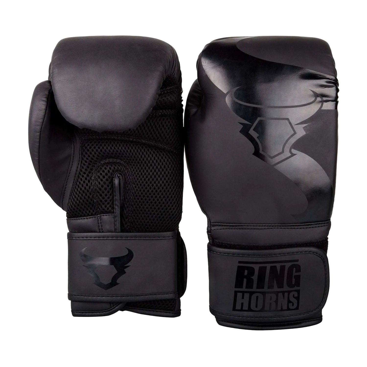 Gants de boxe noirs RingHorns Charger avec mousse injectée et fermeture velcro pour entraînement sécurisé
