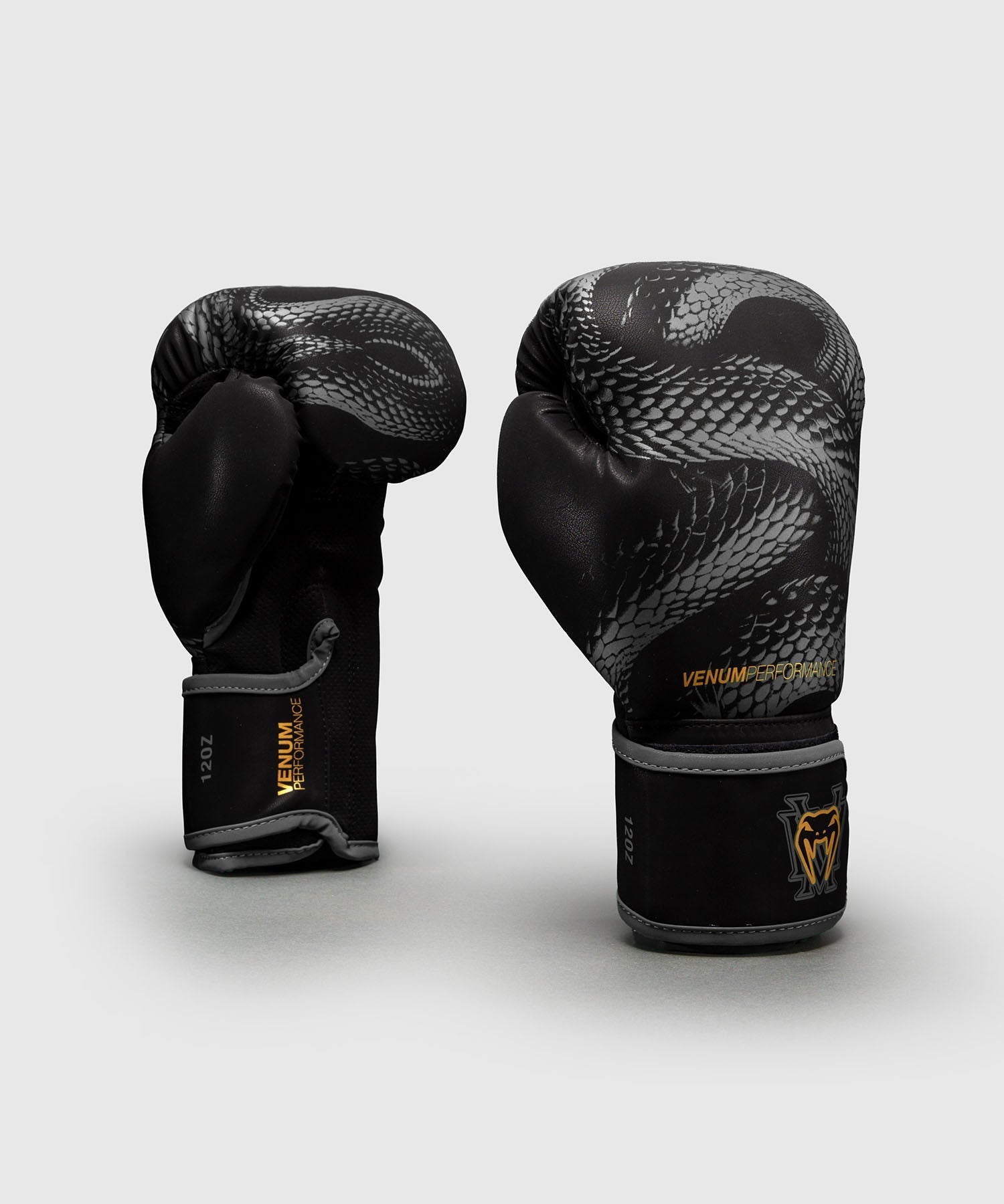 Gants de boxe Venum Matupa noir gris or avec protection et maintien du poignet