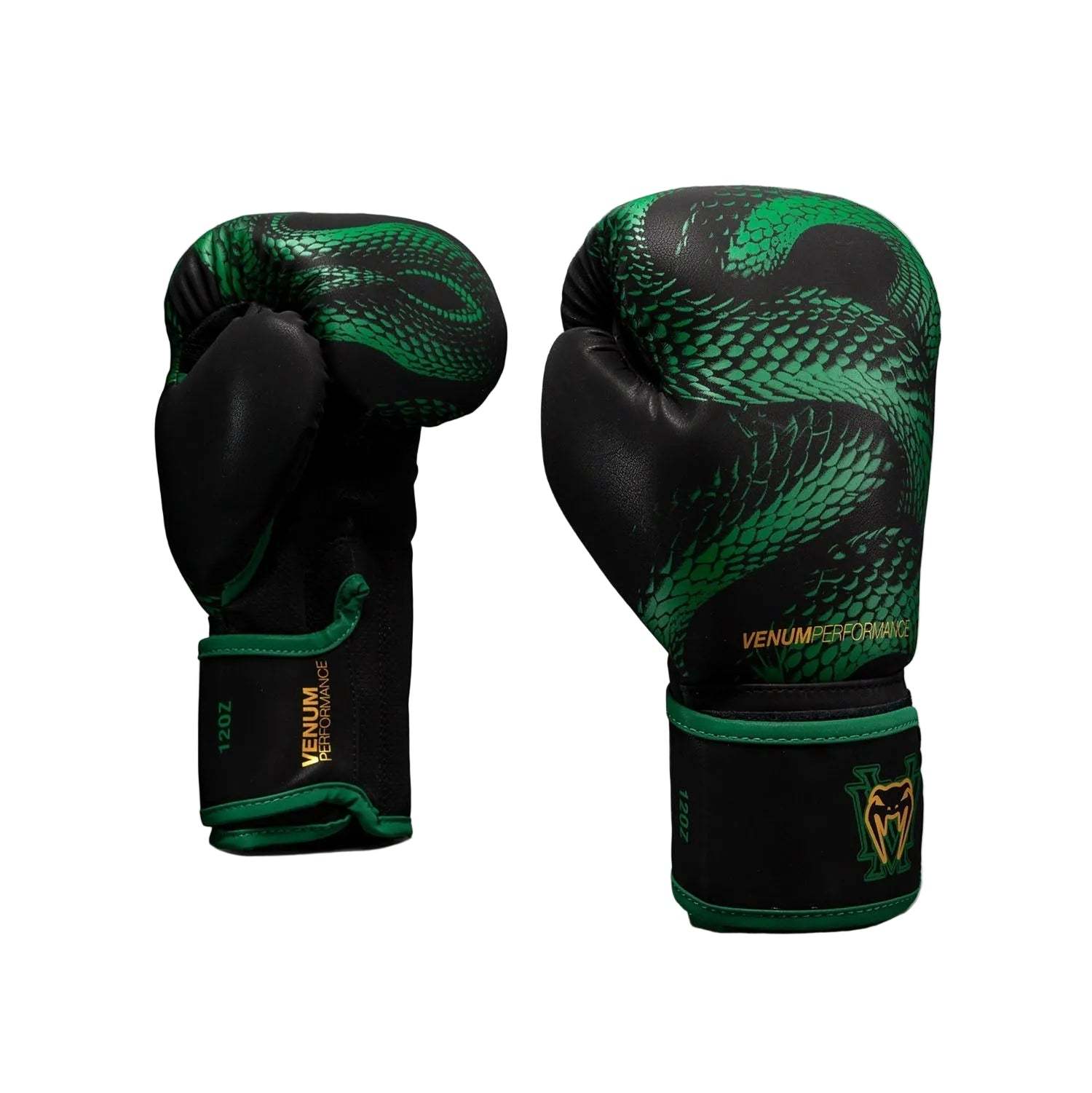 Gants de boxe Venum Matupa noir vert or pour entraînement et sparring avec maintien poignet