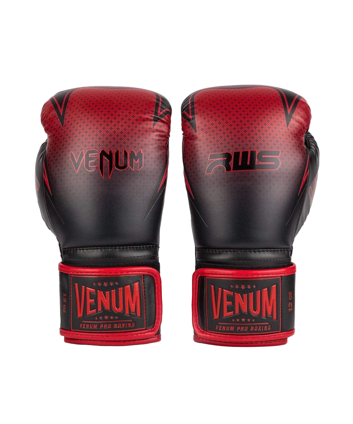 Gants de boxe Venum x RWS 2.0 noirs et rouges avec protection et velcro large