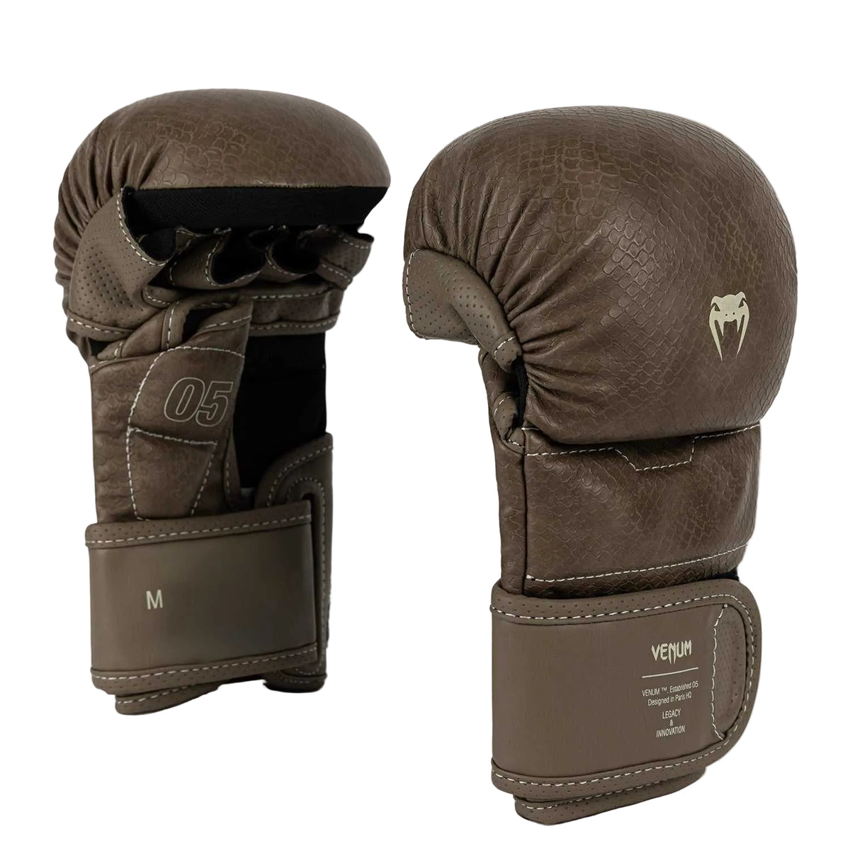 Gants de sparring MMA Venum marron avec mousse multi-densité et fermeture velcro