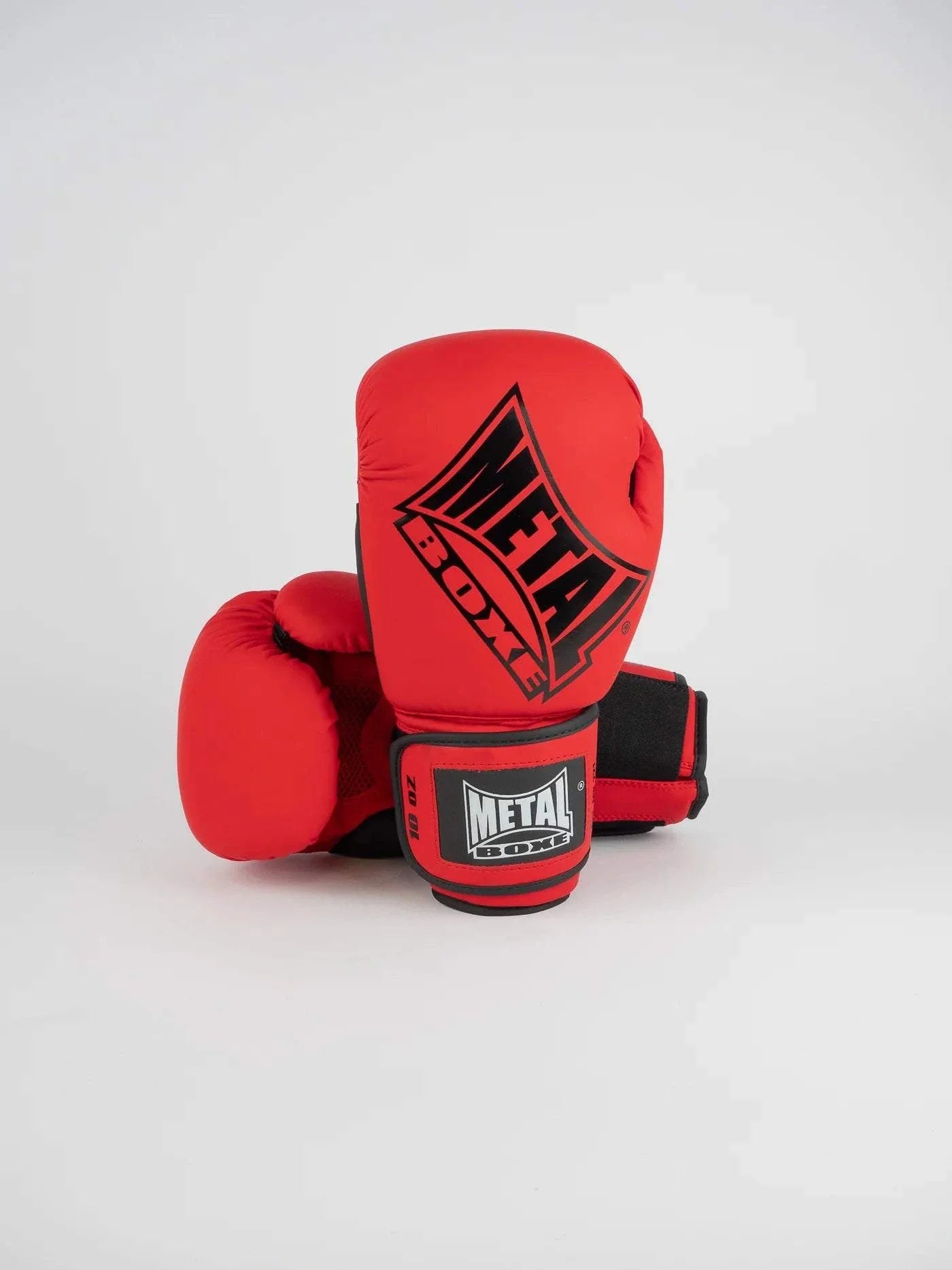 Red Metal Boxe competition boxing gloves with premium synthetic leather and triple-density foam cushioning