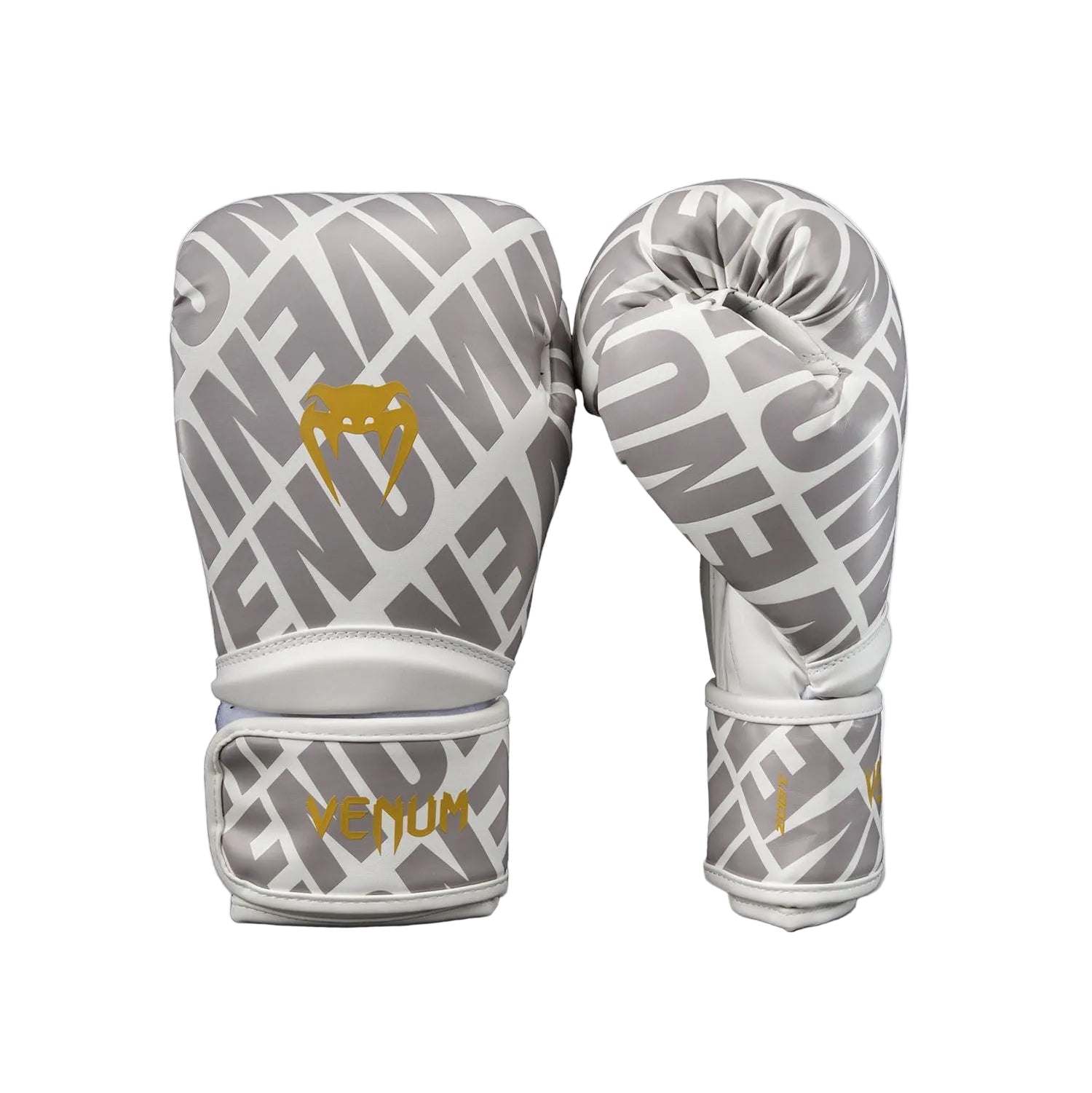 Gants de boxe Venum Contender 1.5 XT 3D blanc et or avec mousse multi-densité et fermeture velcro pour entraînement sécurisé