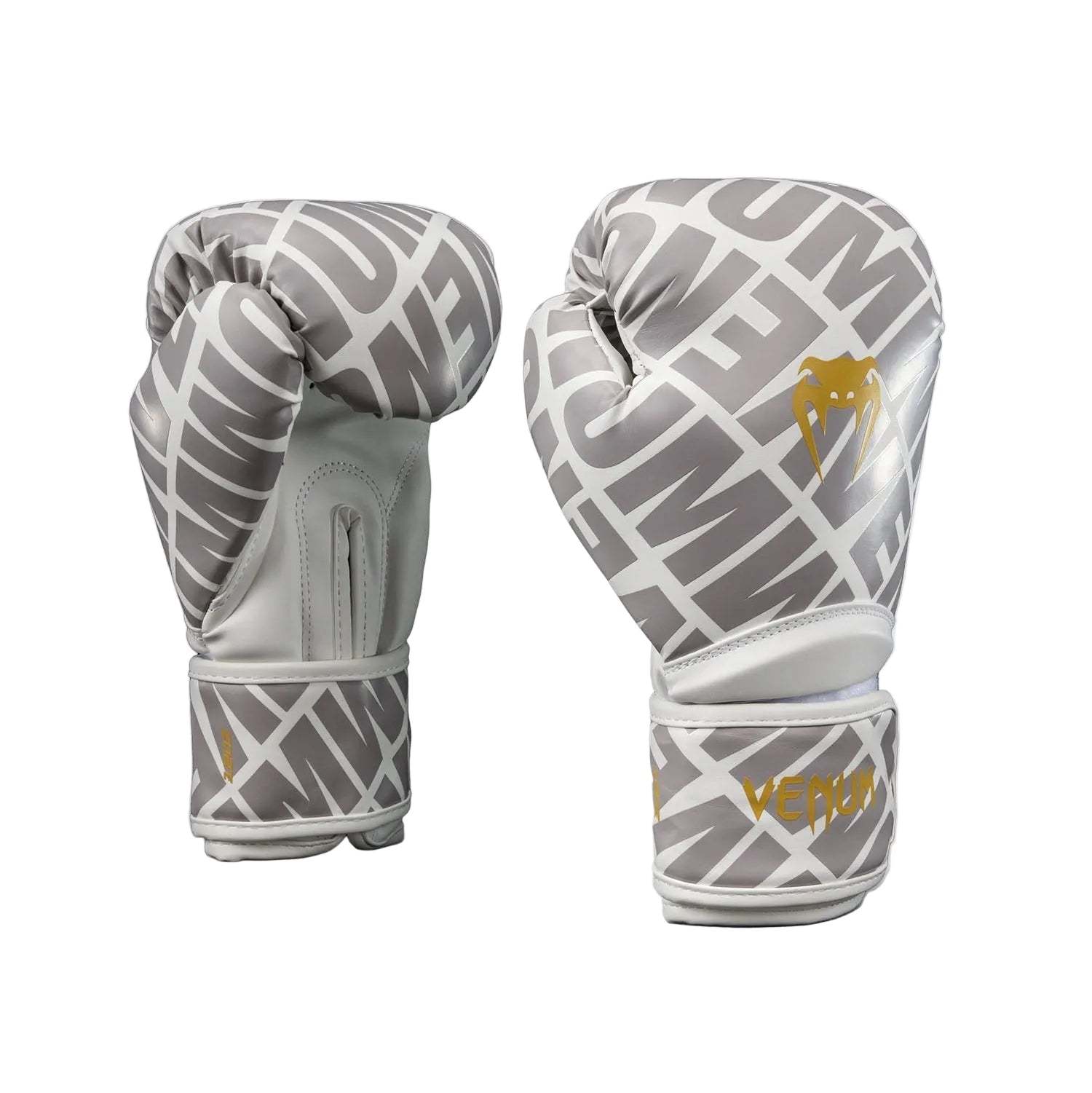Gants de boxe Venum Contender 1.5 XT 3D blanc et or avec mousse multi-densité et velcro