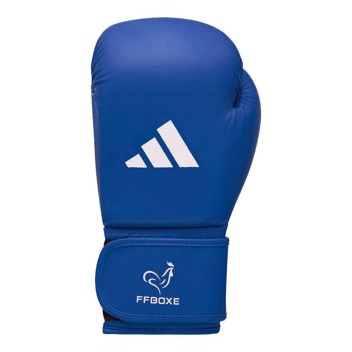 Gant de boxe amateur FFB Adidas bleu en PU approuvé IBA AIBAG1TSMU