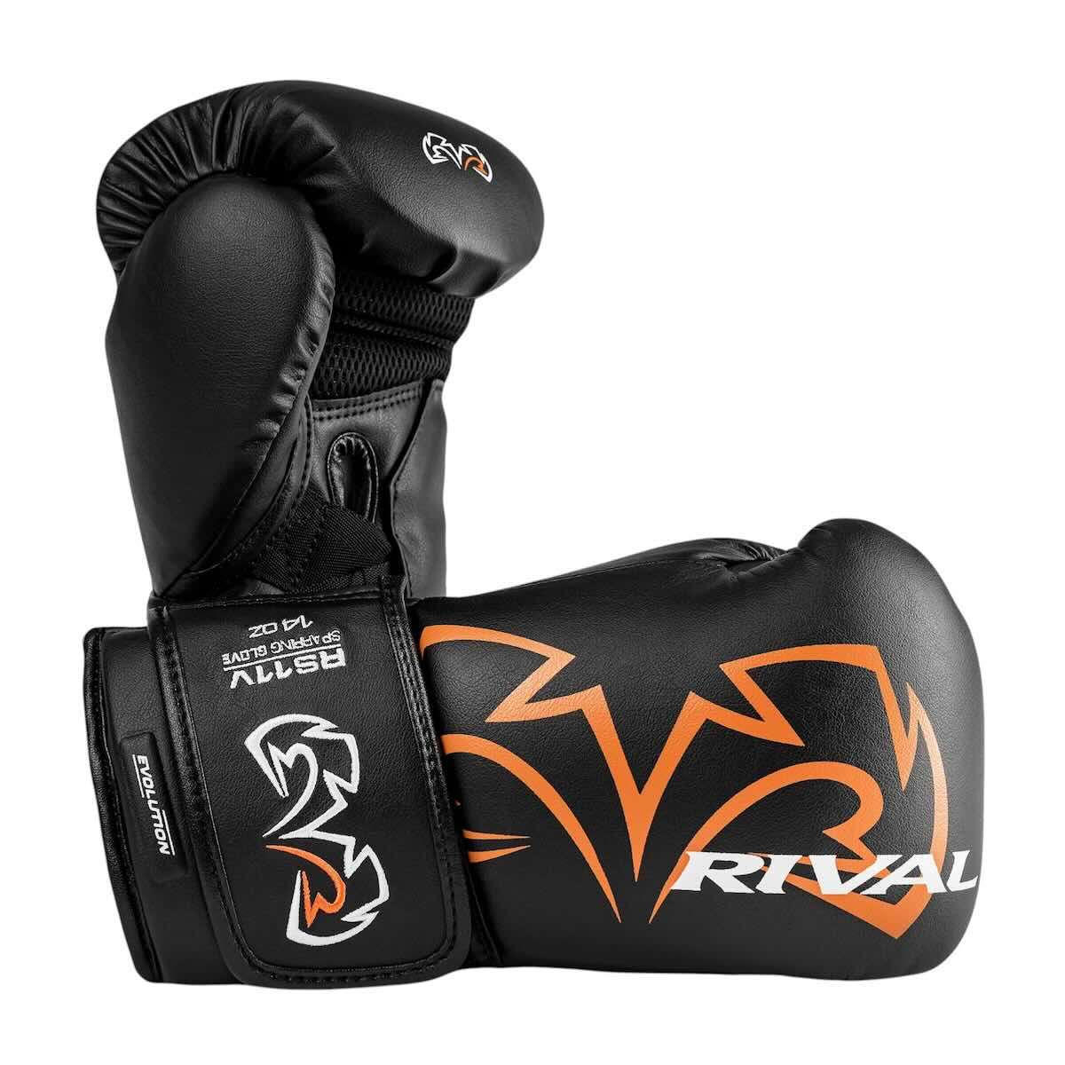 Gants de sparring Rival RS11V noirs avec protection et ventilation avancée