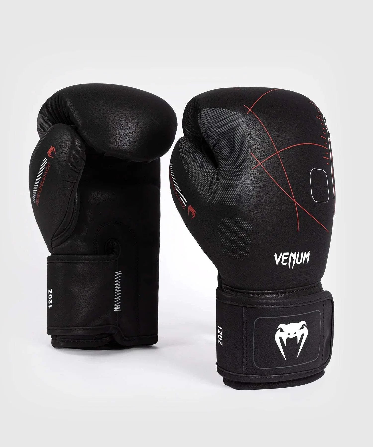 Black and red Venum Tactical XT boxing gloves with triple density foam and durable Skintex coating for impact protection and comfort