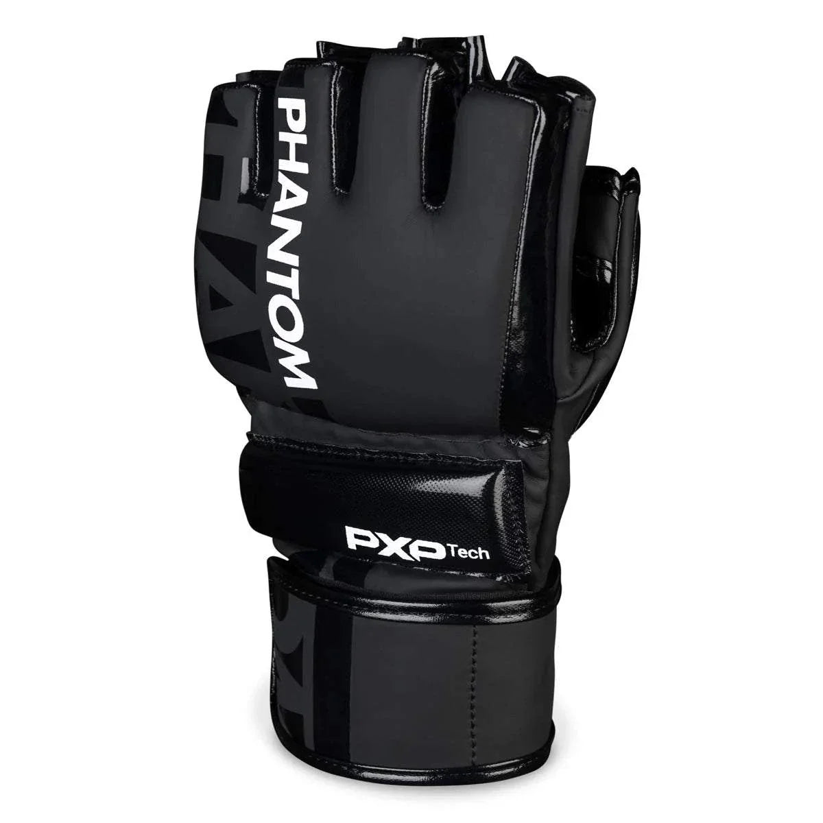 Gants de MMA Hybrid APEX Phantom Athletics noirs avec protection et confort supérieur pour sports de combat