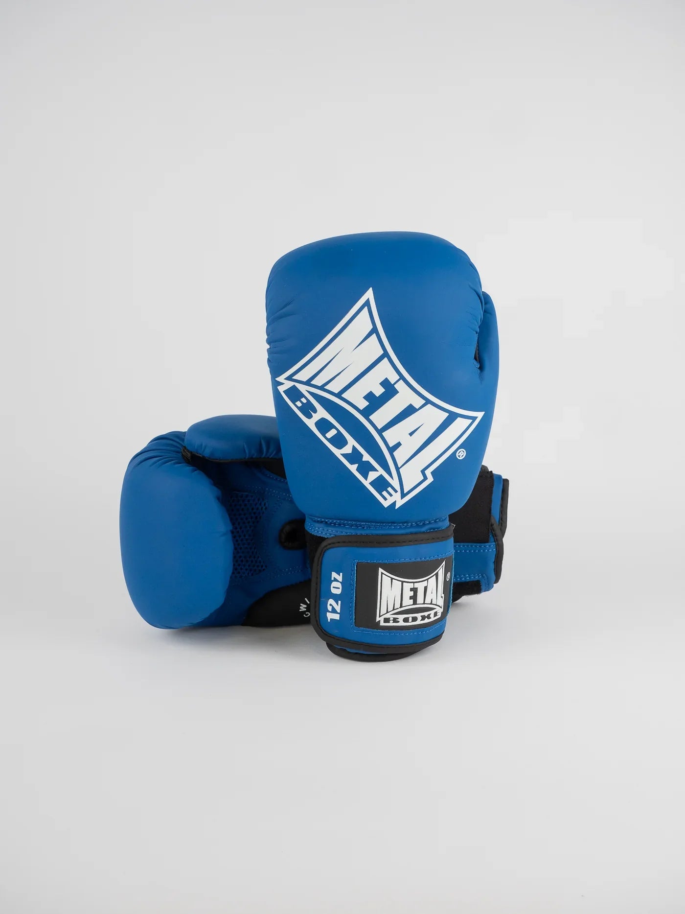 Blue Metal Boxe competition boxing gloves with premium synthetic leather and triple density foam cushioning