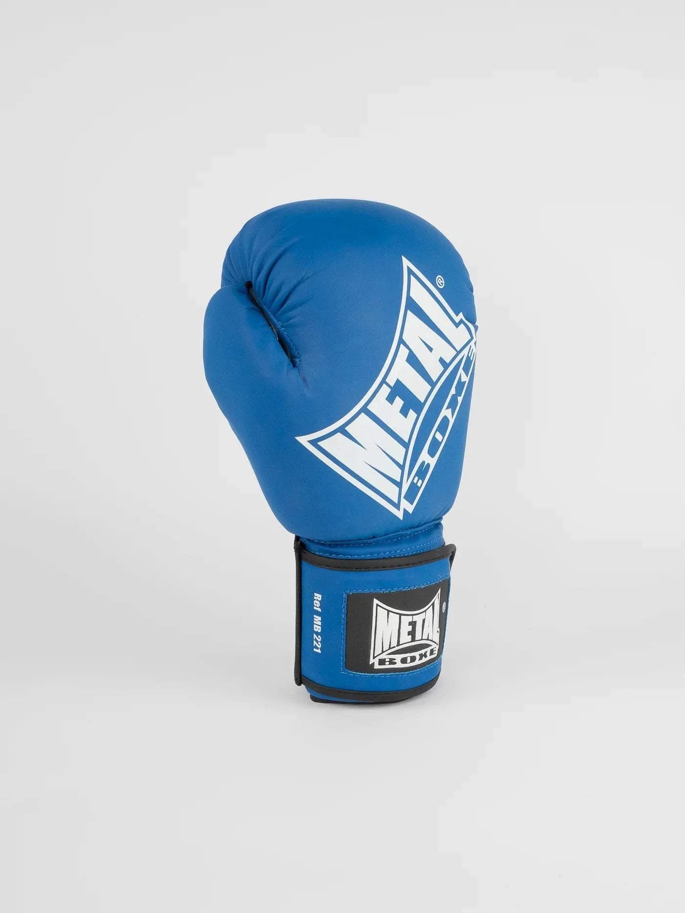 Blue Metal Boxe competition boxing glove with triple density foam and velcro strap