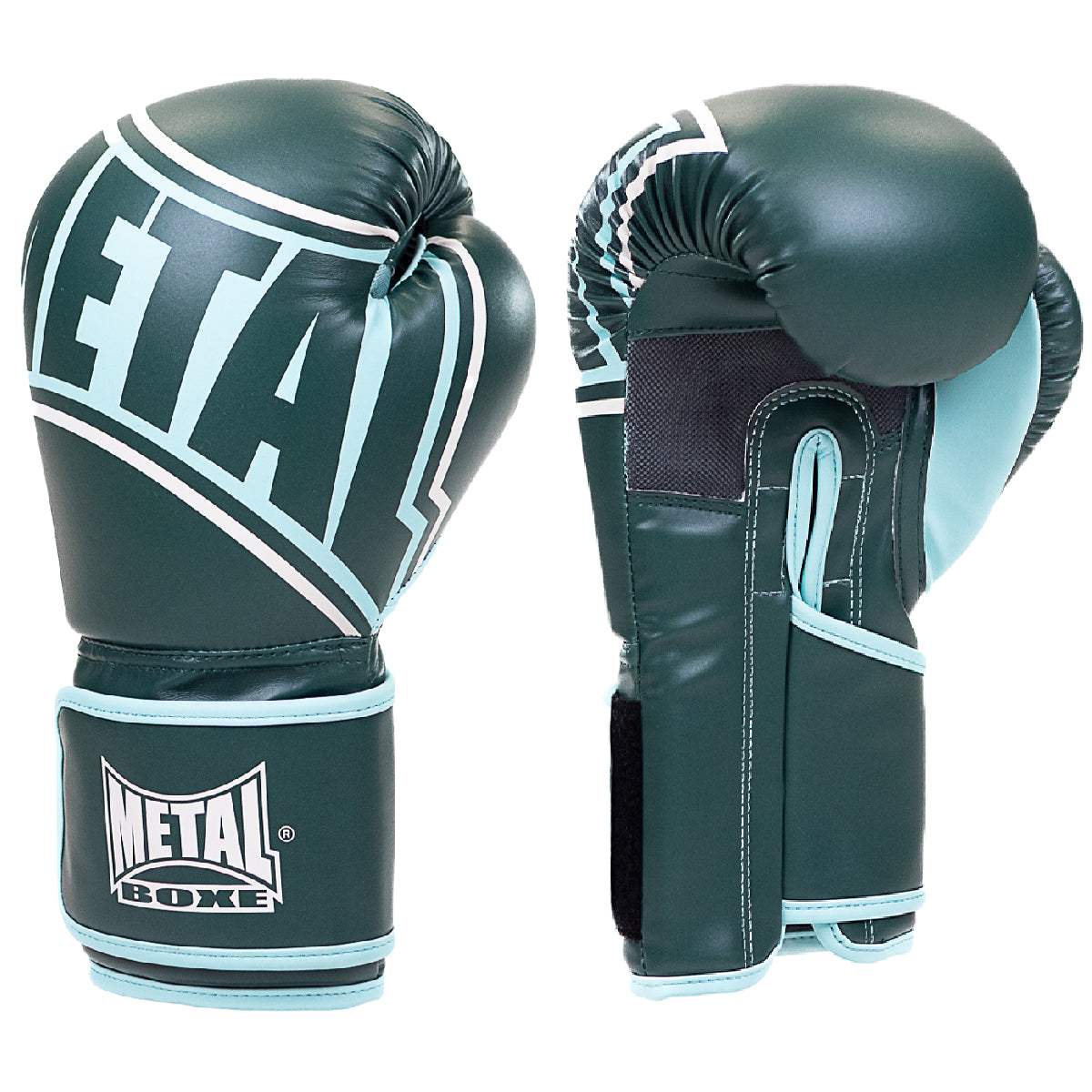 Gants de boxe Metal Boxe RZR bleu Deep Waters pour entraînement et sparring certifiés CE