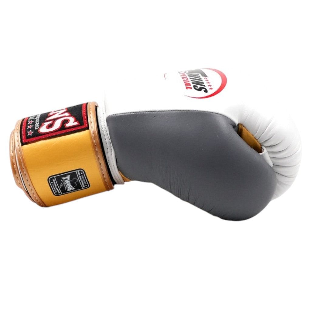 Gants de boxe Twins Cuir BGVL 3 Original Blanc/OR Détail
