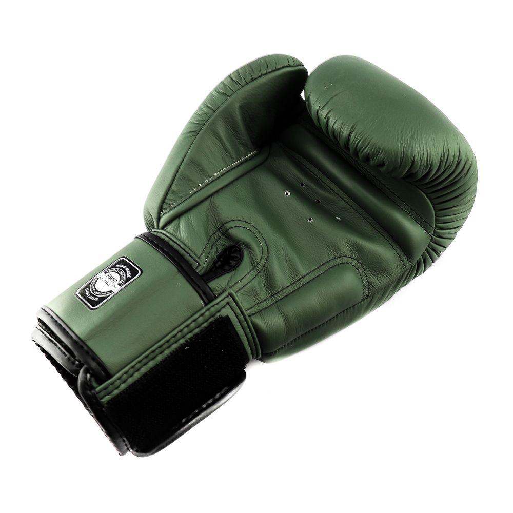 Green Twins Classic Original premium leather boxing glove with wrist strap and ventilation holes