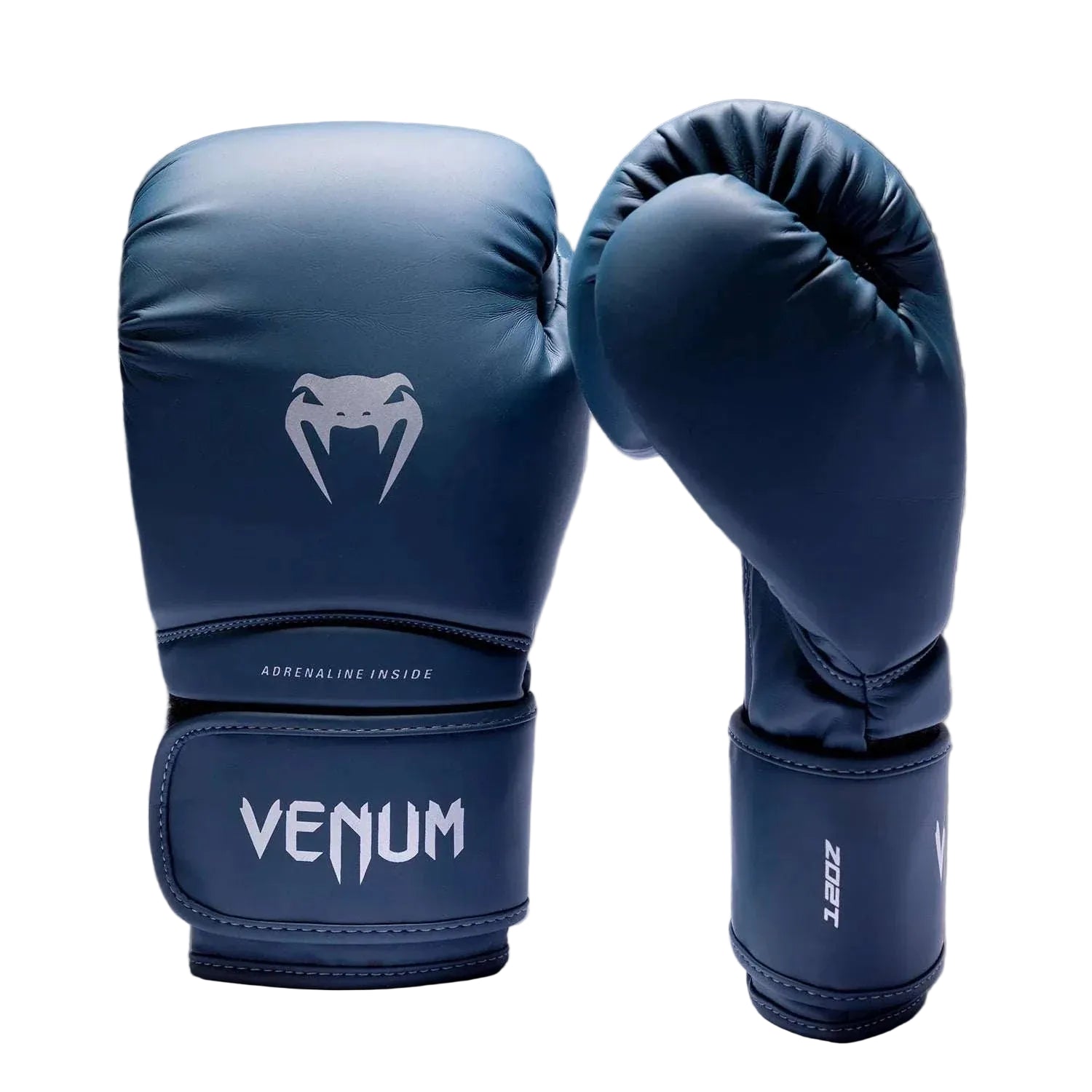 Gants de boxe VENUM Contender 1.5 bleu nuit et argent pour débutants, confort et protection optimale