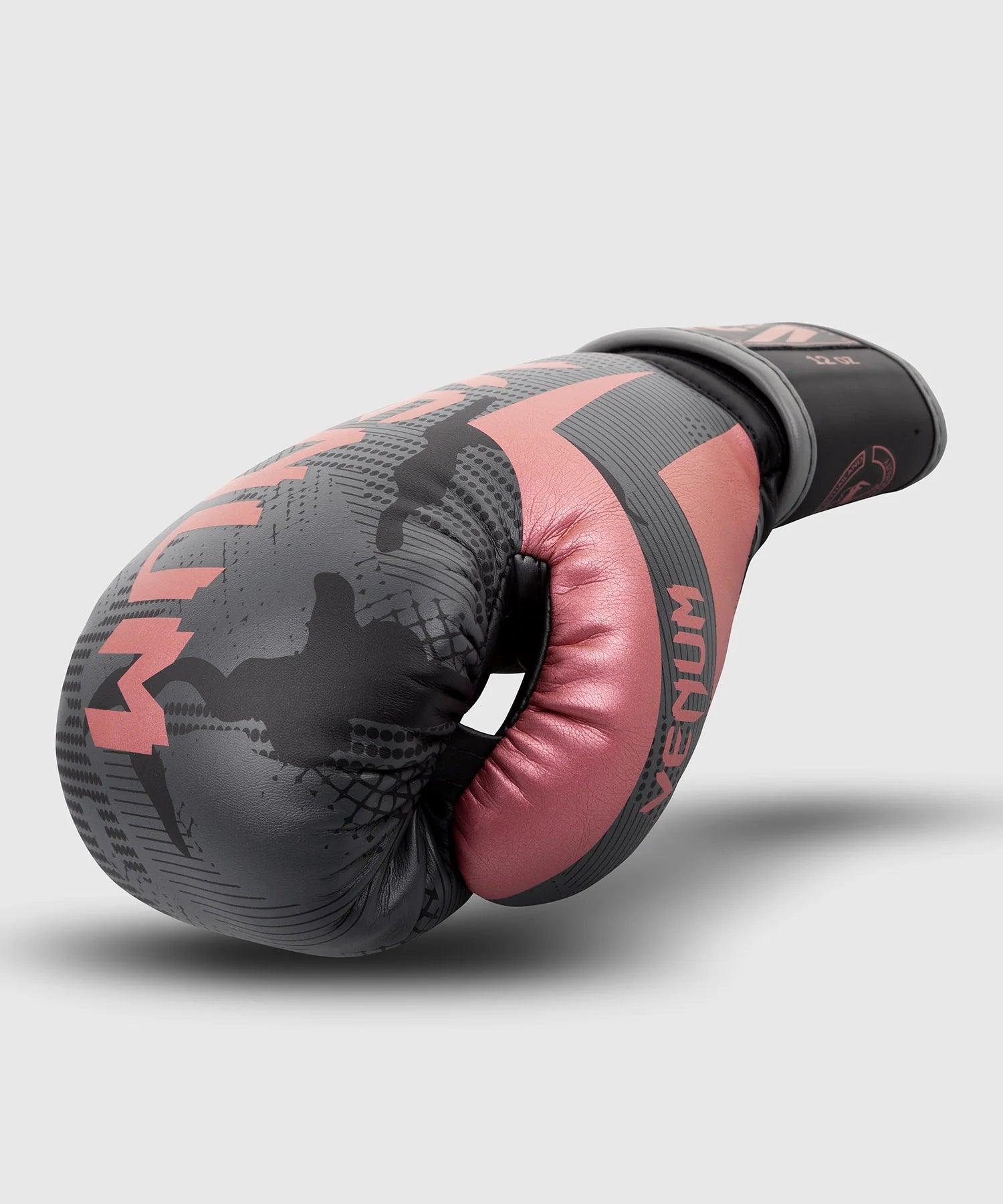 Gants de boxe Venum Elite - Noir/Or/Rose 8 Oz - Boutique des Arts Martiaux et Sports de Combat