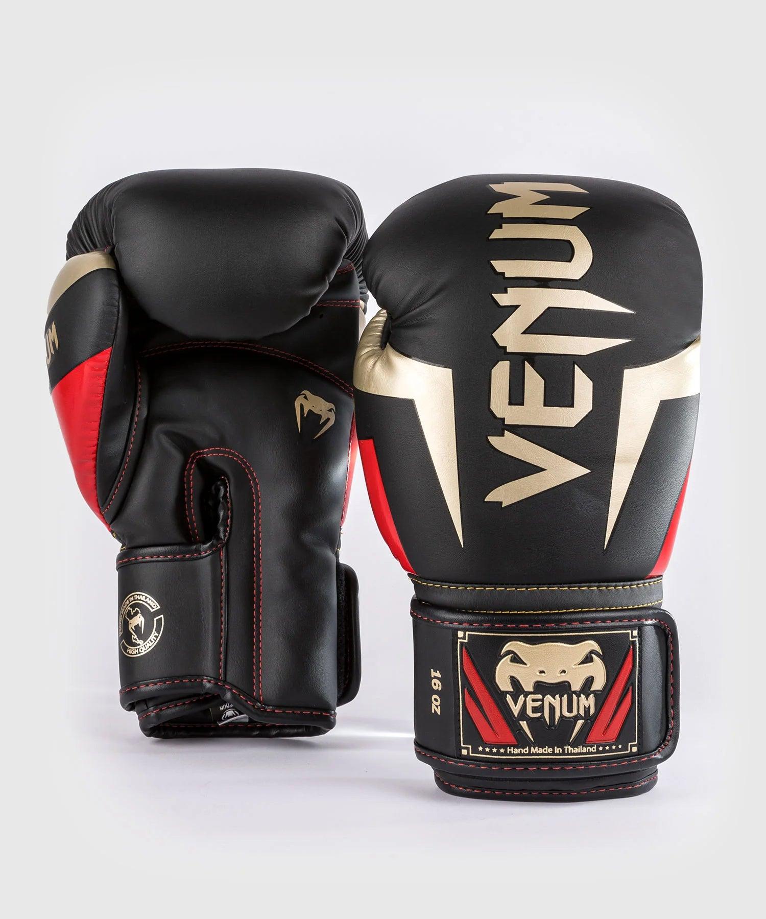 Gants de boxe Venum Elite Noir Or Rouge