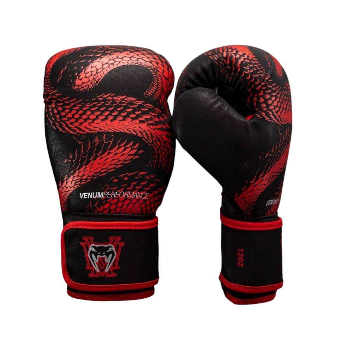 Gants de boxe Venum Matupa noir rouge argent pour entraînement et sparring avec protection optimale et fermeture velcro