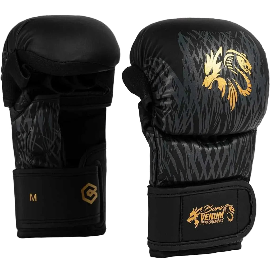Gants de sparring Venum noir et or design Wild Borz signé Khamzat Chimaev