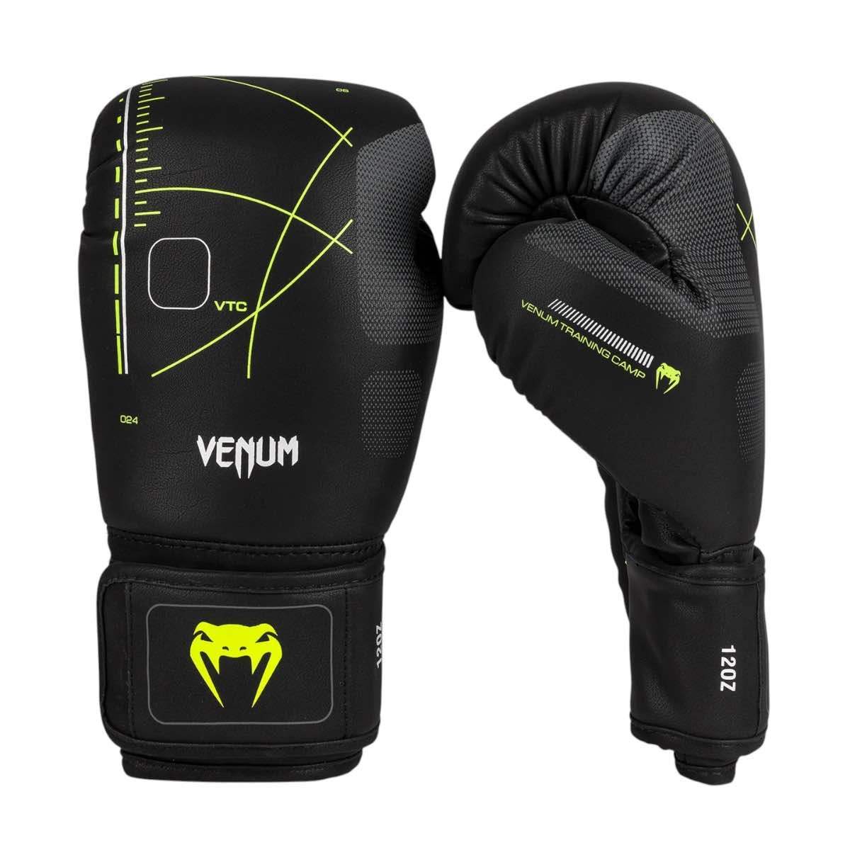 gants de boxe Venum Training Camp 4.0 Noir/Vert Néon - Boutique des Arts Martiaux