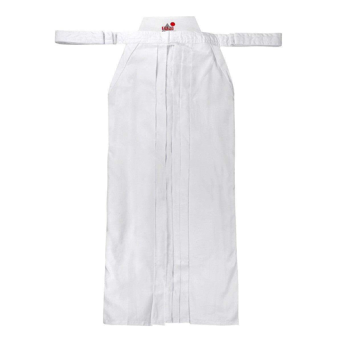 Hakama Training FUJIMAE blanc léger et résistant pour Aïkido, Iaïdo et Kendo, coupe classique avec plis soignés