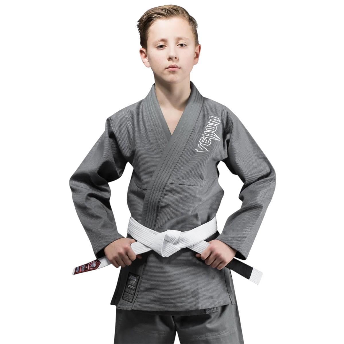Kimono JJB enfant Venum Contender + Ceinture Blanche - Gris