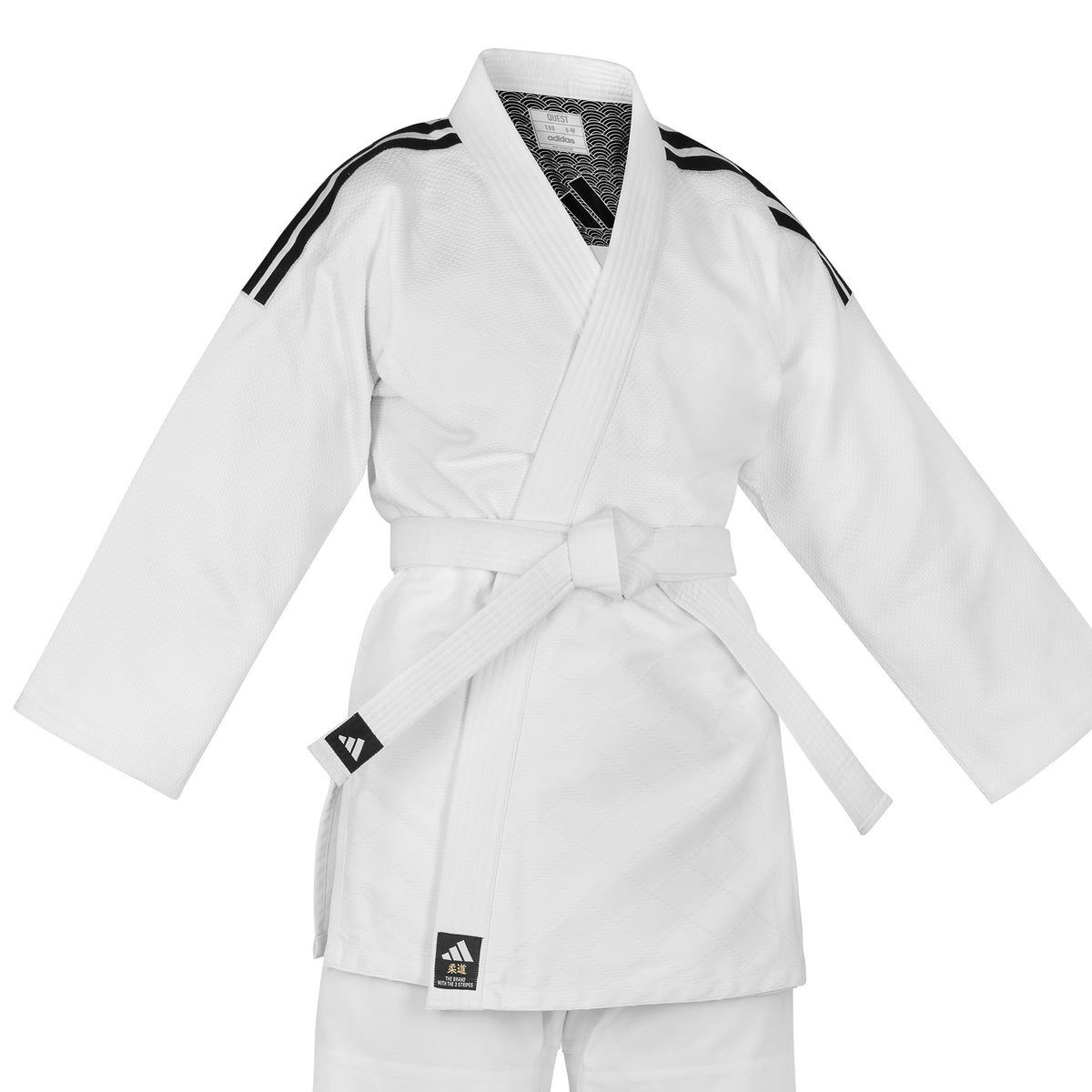 Kimono de Judo Adidas J690 Quest – 690 g/m² Blanc Bandes Couleur