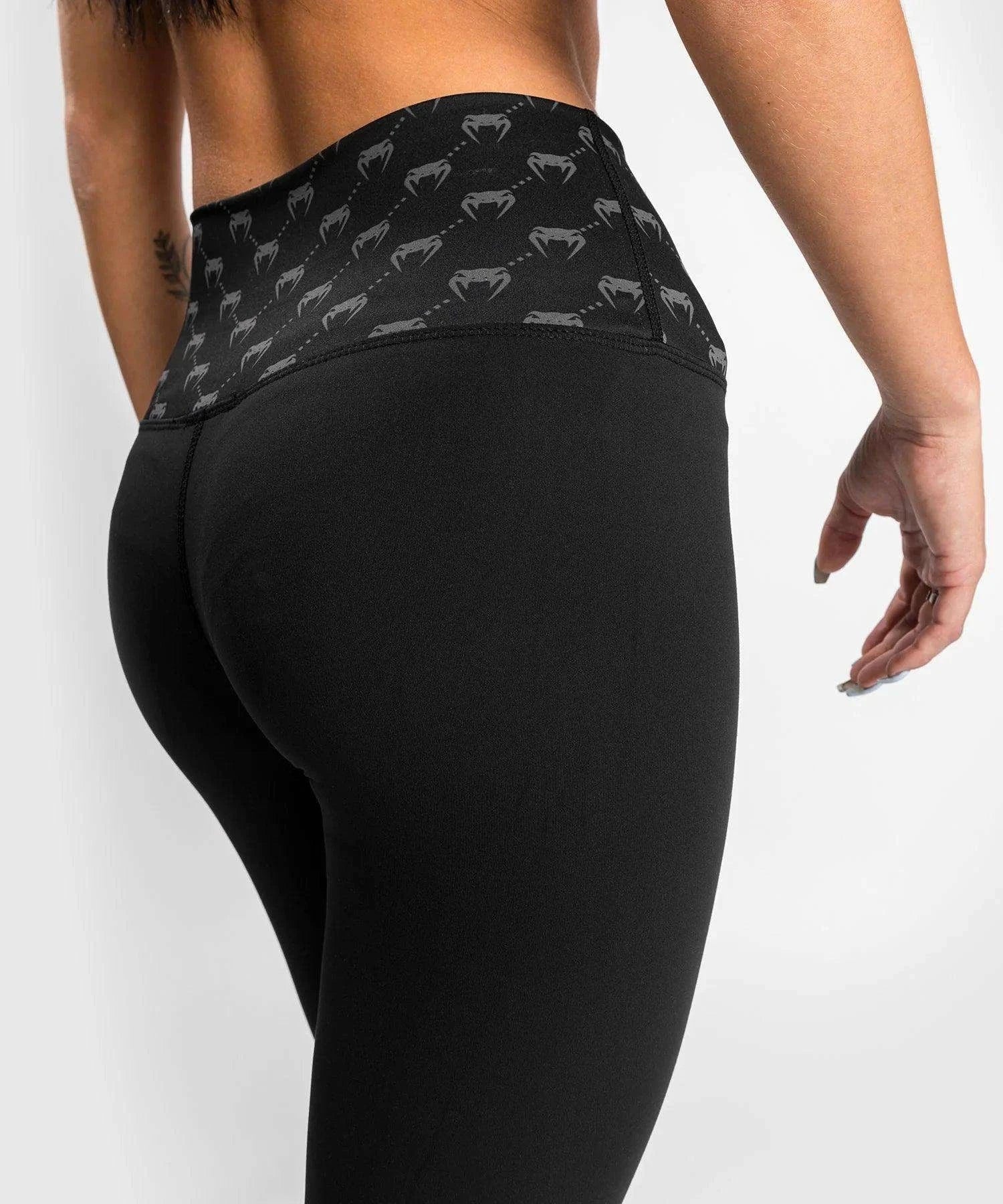 Legging Venum Monogram - Pour Femme - Noir/Or Rose - Boutique des Arts Martiaux et Sports de Combat