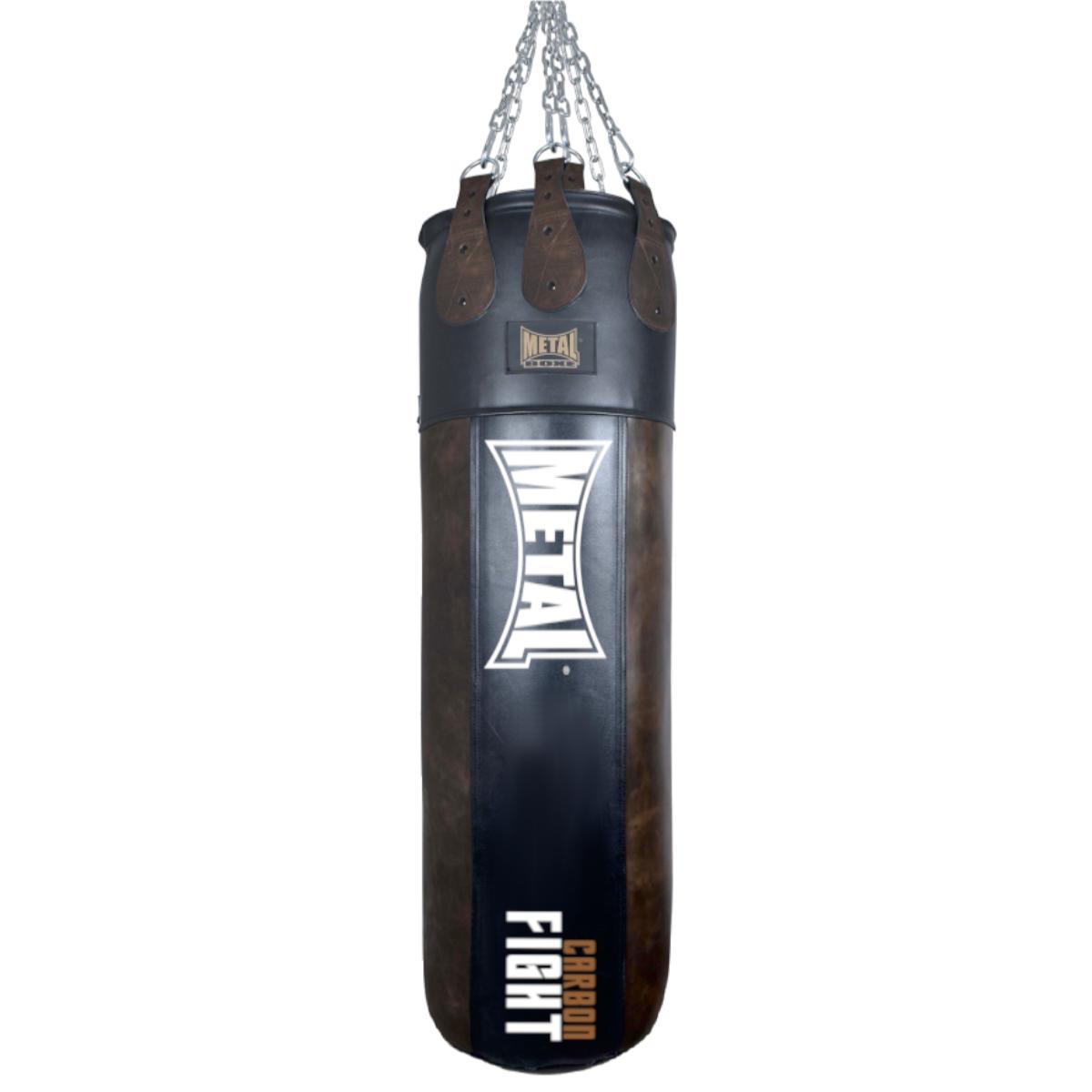Sac de frappe cuir Metal Boxe Carbon Fight 120 x 45 cm - Monster Bag - Boutique des Arts Martiaux et Sports de Combat